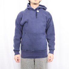 画像4: 80's Karl Kuemmerling USA製 "Lewis Tree Service, Inc." ダブルフェイス プリントスウェットフーディー NAVY S (4)