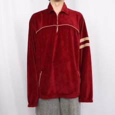 画像2: 90's Sprint Tall Man ハーフジップ ベロアプルオーバーシャツ (2)