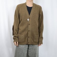 画像2: 70〜80's Tailteann IRELAND製 エルボーパッチ付き ラムウールニットカーディガン (2)