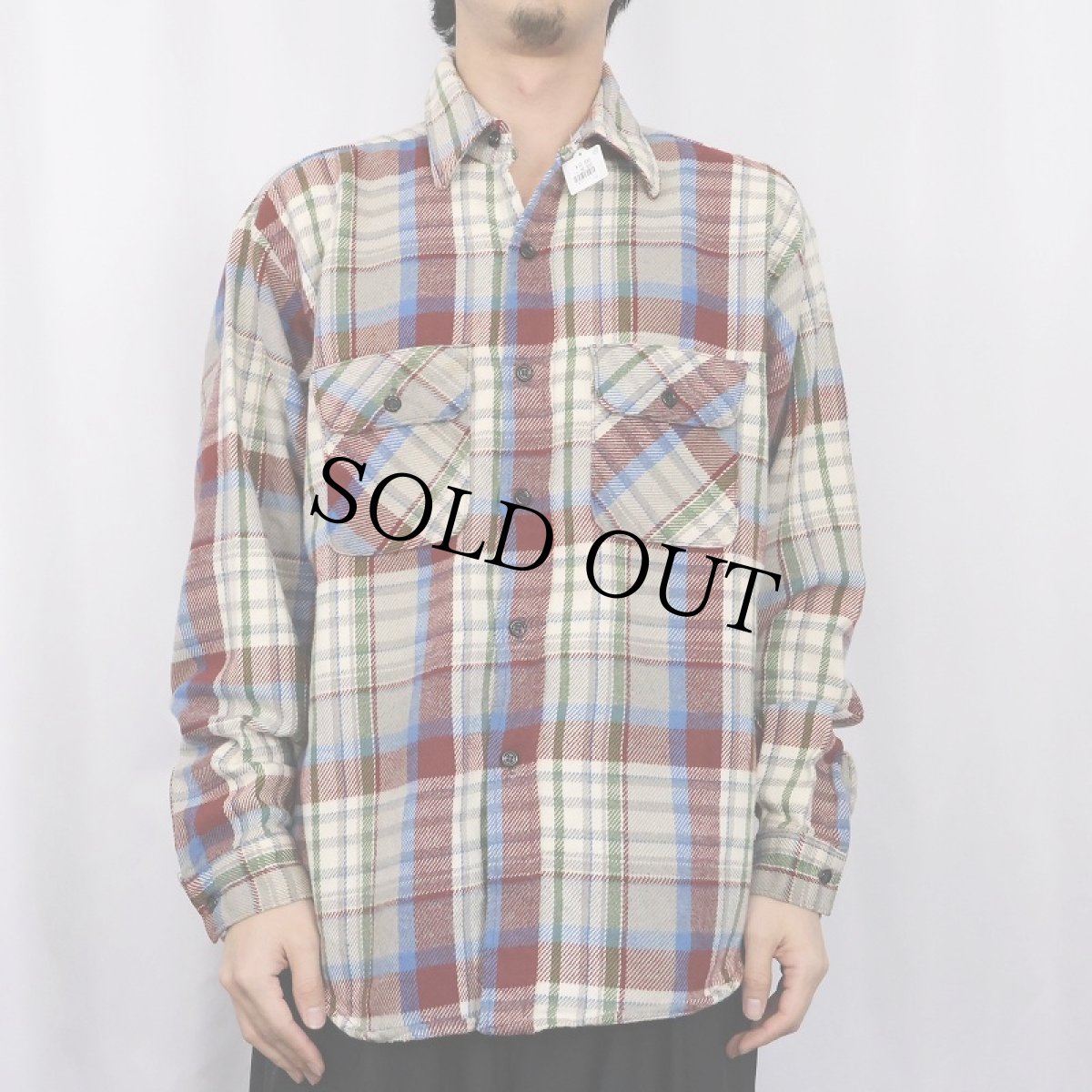 画像2: 70〜80's FIVER BROTHER USA製 チェック柄 ヘビーネルシャツ L (2)