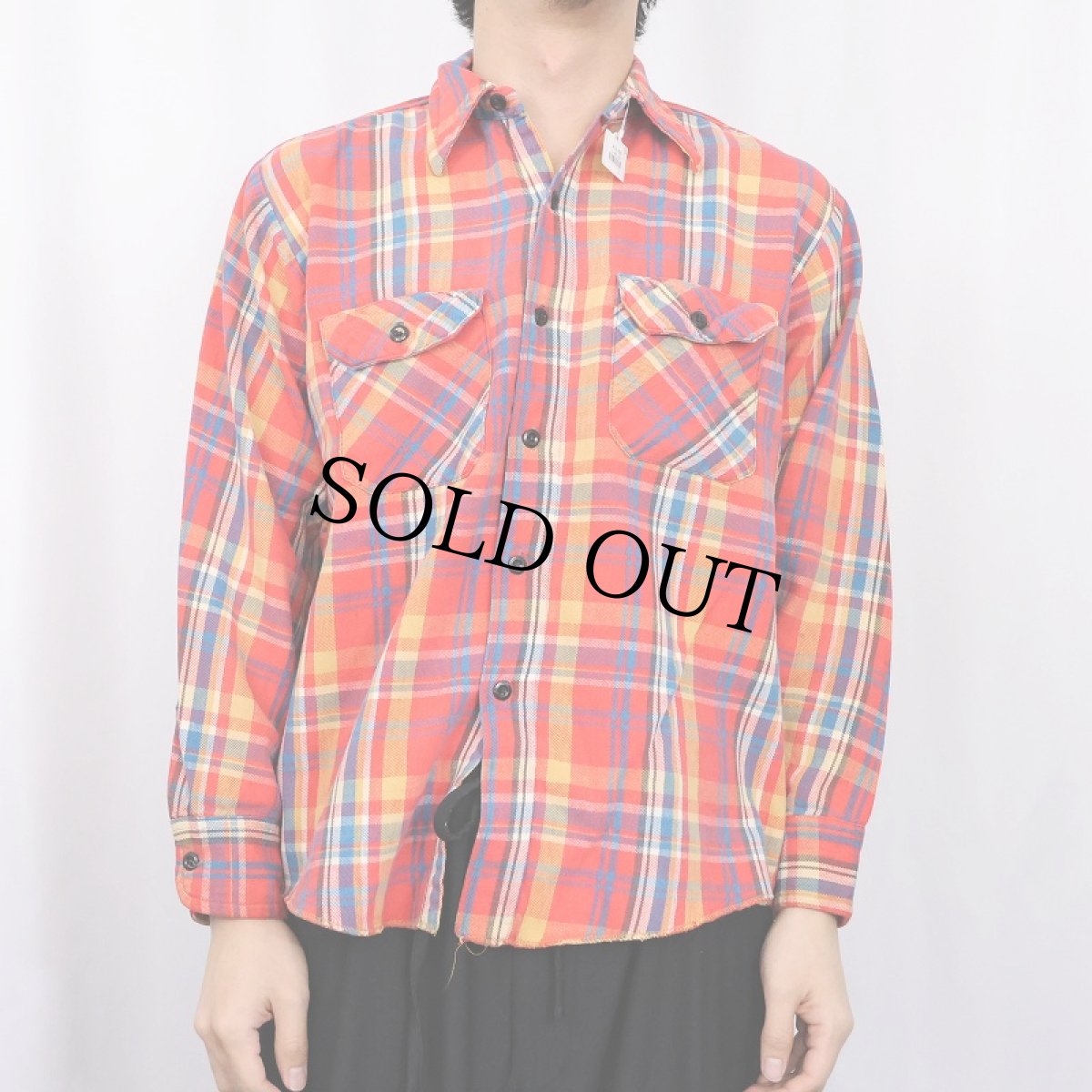 画像2: 〜80's チェック柄 ヘビーネルシャツ  (2)