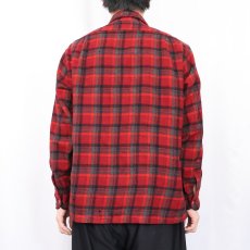 画像3: 70's PENDLETON USA製 チェック柄 ウールオープンカラーシャツ XL  (3)