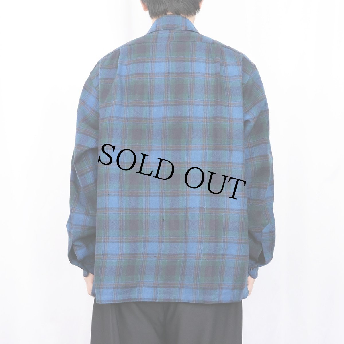 画像3: 70's PENDLETON USA製 チェック柄 ウールオープンカラーシャツ XL  (3)