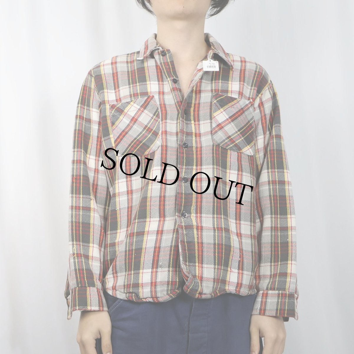 画像2: 70's Sears チェック柄 ヘビーネルシャツ (2)