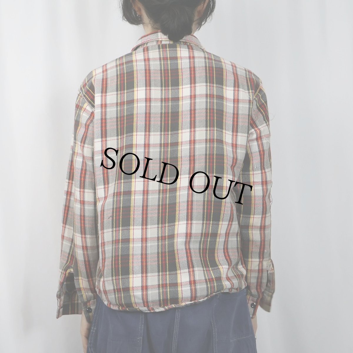 画像3: 70's Sears チェック柄 ヘビーネルシャツ (3)