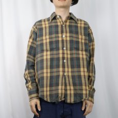 画像2: 60〜70's Golden Key チェック柄 ヘビーネルシャツ L (2)