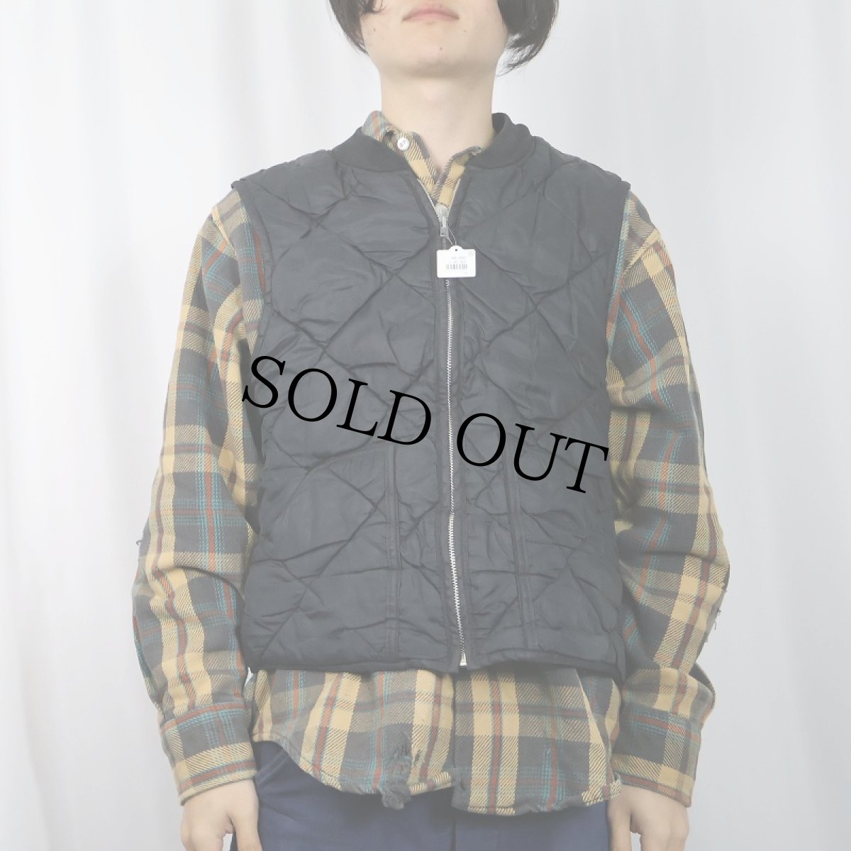 画像2: 70〜80's 裏サーマル キルティングベスト BLACK (2)