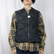 画像2: 70〜80's 裏サーマル キルティングベスト BLACK (2)