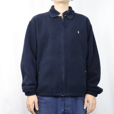 画像2: POLO Ralph Lauren "POLARTEC" チンスト付き フリーススイングトップ NAVY L (2)