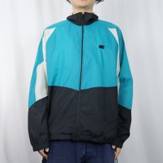 画像2: 90's NIKE 銀タグ ロゴ刺繡 切り替えデザイン ナイロンジャケット L  (2)