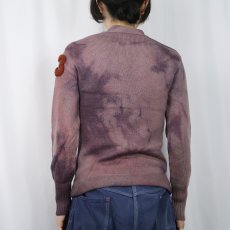 画像3: 60's THE Sportsman's Store ブリーチ×後染め レタードニットカーディガン (3)