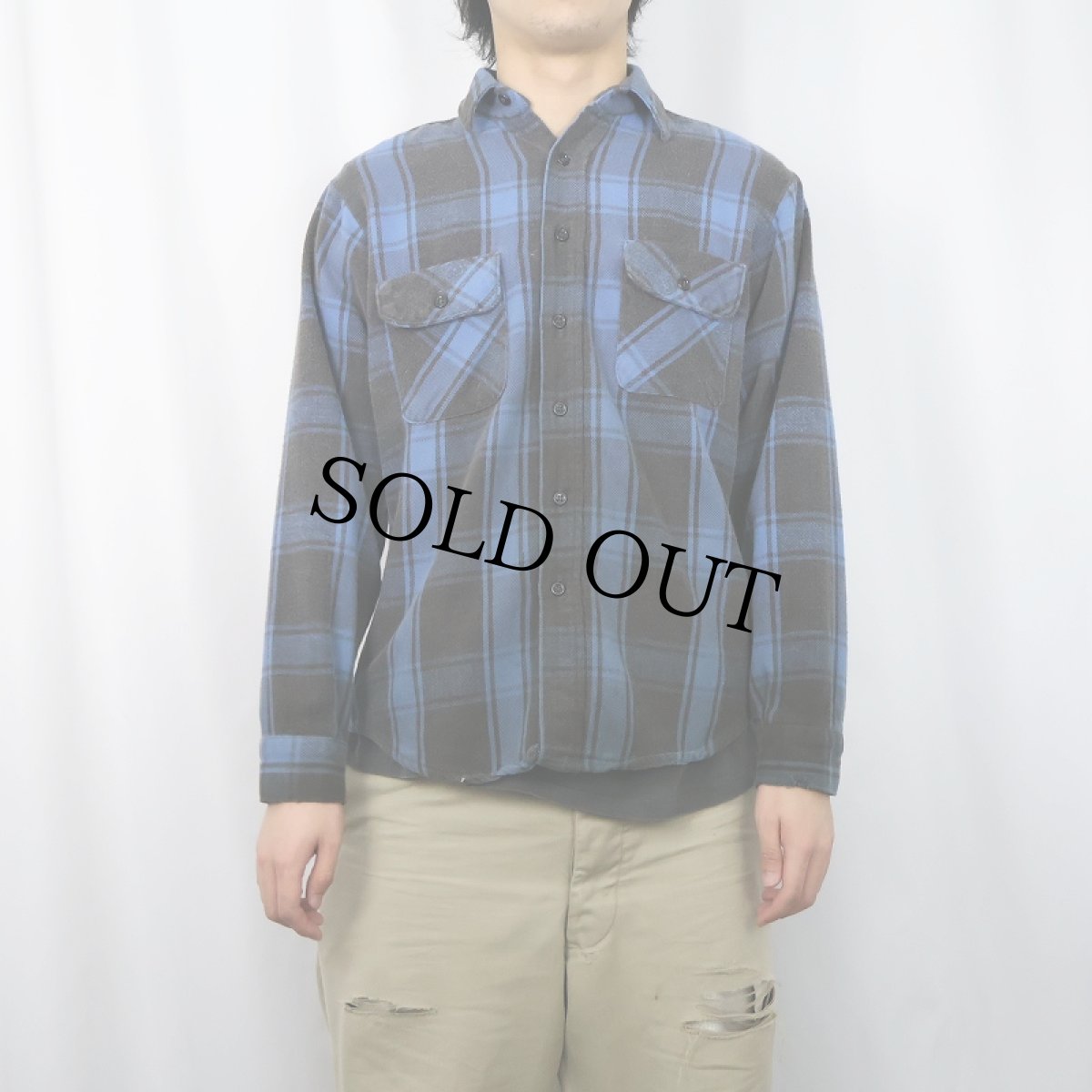 画像2: 70〜80's FIVER BROTHER USA製 チェック柄 ヘビーネルシャツ M (2)