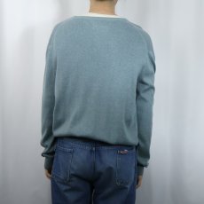 画像3: POLO Ralph Lauren ロゴ刺繍 ピマコットン Vネックニットセーター M (3)