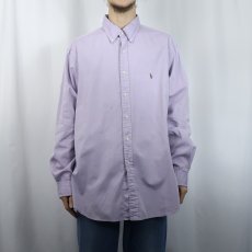 画像2: Ralph Lauren "CLASSIC FIT" ロゴ刺繍 コットンボタンダウンシャツ SIZE17 1/2 (2)