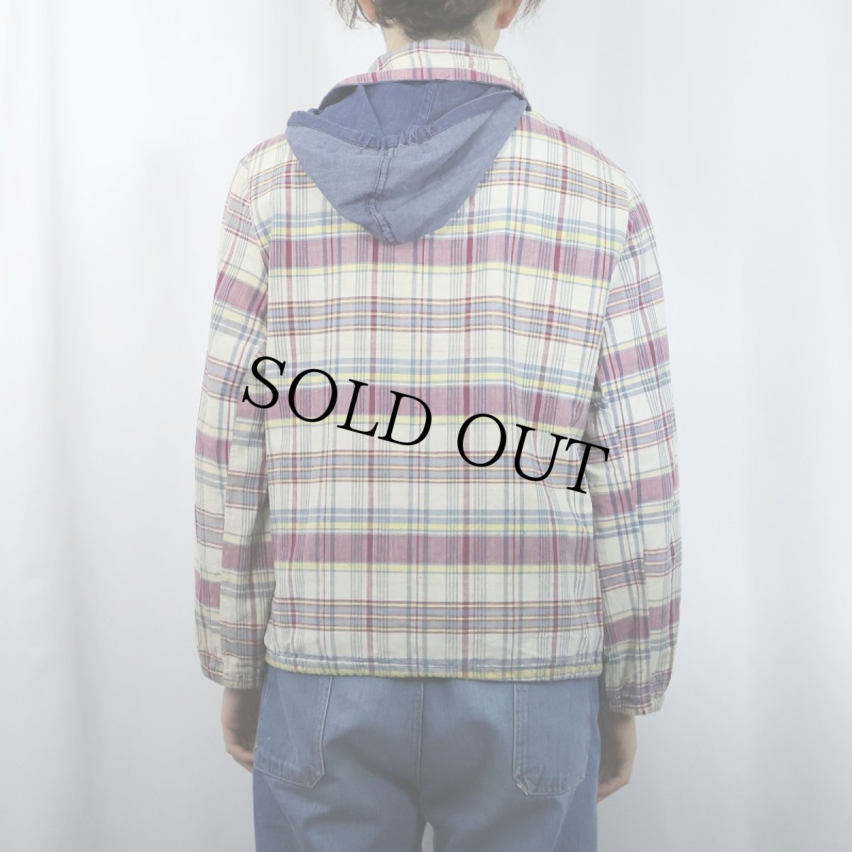 画像6: 70's リバーシブル デニム×コットン ジップパーカー (6)