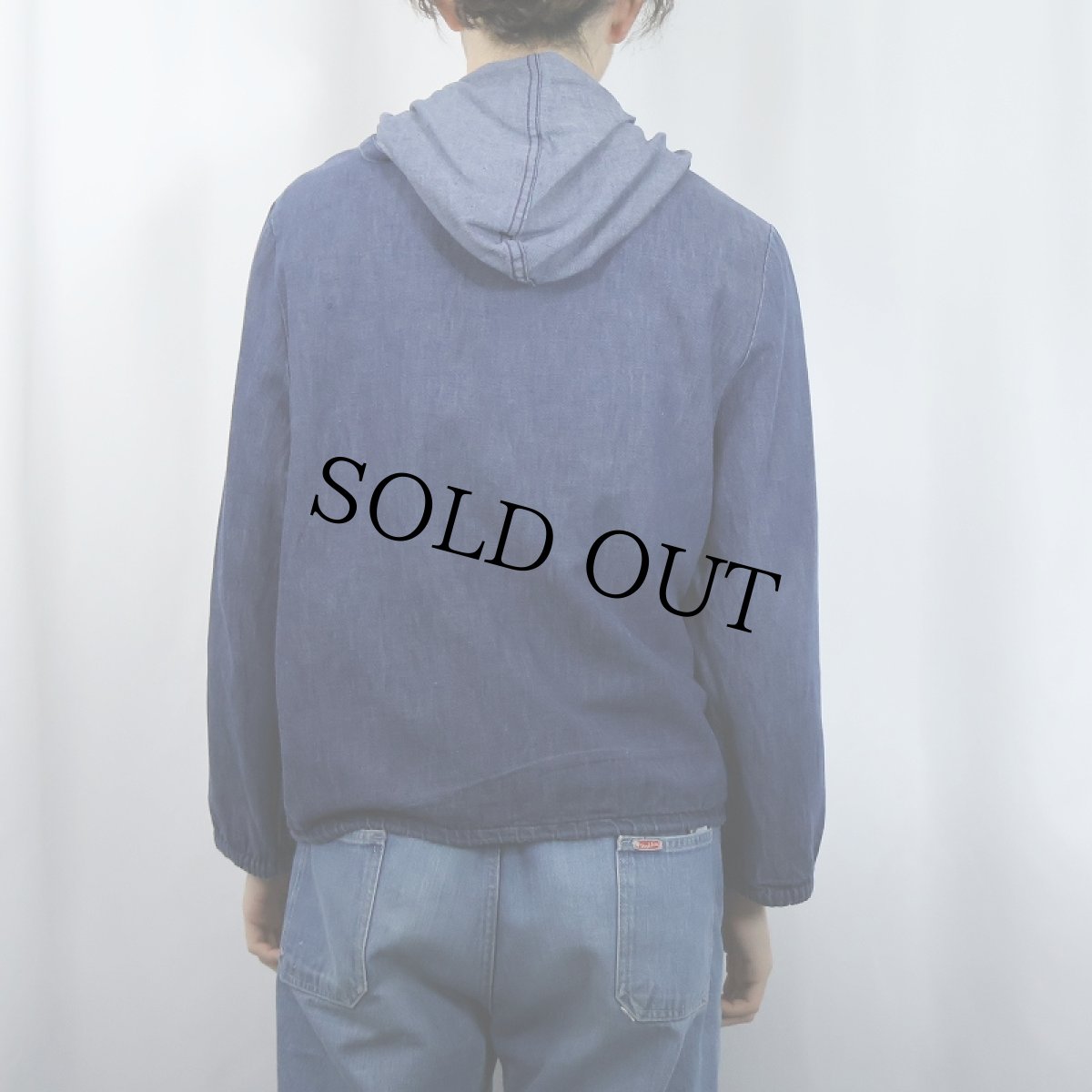 画像4: 70's リバーシブル デニム×コットン ジップパーカー (4)