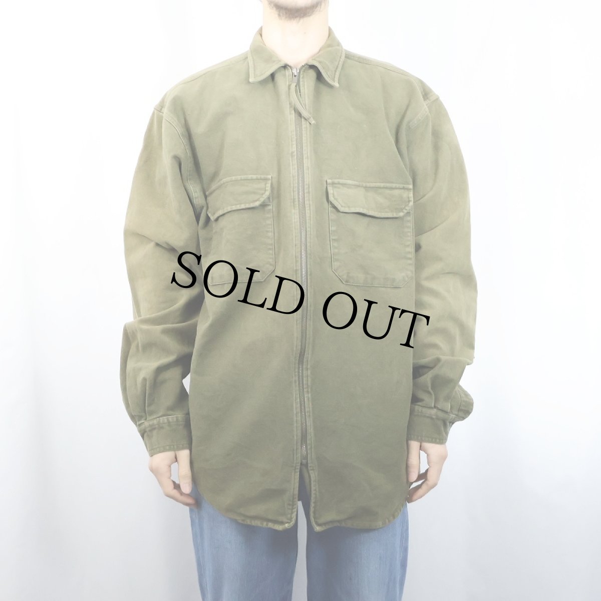 画像2: 【SALE】 90's THE TERRITORY AHEAD シャモアクロス ジップシャツジャケット L (2)
