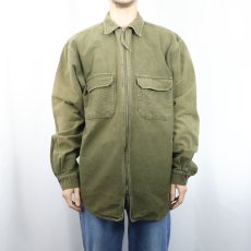 画像2: 90's THE TERRITORY AHEAD シャモアクロス ジップシャツジャケット L (2)