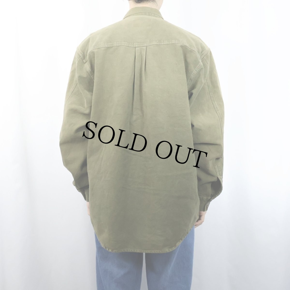 画像3: 【SALE】 90's THE TERRITORY AHEAD シャモアクロス ジップシャツジャケット L (3)