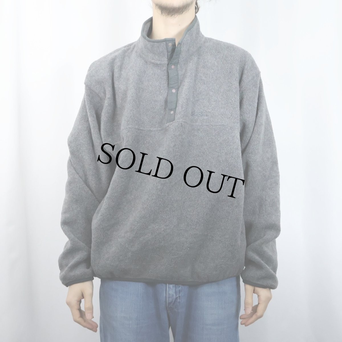 画像2: 80's L.L.Bean 筆記体ロゴ刺繍 ハーフスナップフリースジャケット (2)