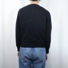 画像3: POLO Ralph Lauren ロゴ刺繍 Vネック ラムウールニットセーター BLACK S (3)