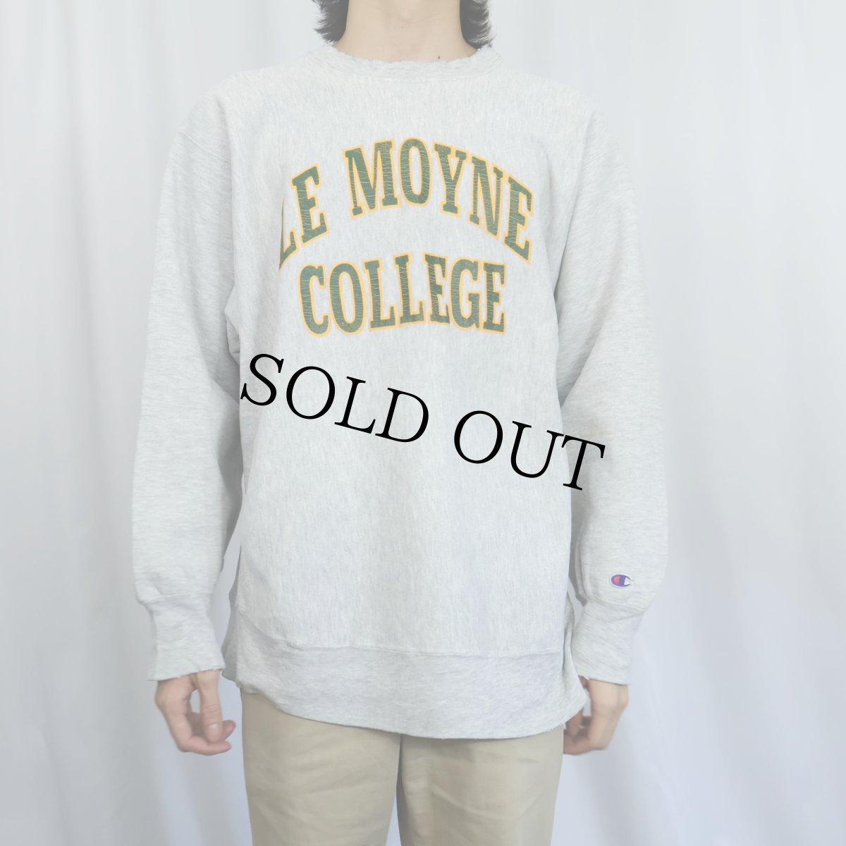 画像2: 80's Champion REVERSE WEAVE USA製 トリコタグ "LE MOYNE COLLEGE" プリントスウェット XL (2)