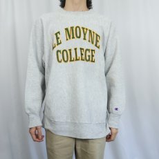 画像2: 80's Champion REVERSE WEAVE USA製 トリコタグ "LE MOYNE COLLEGE" プリントスウェット XL (2)