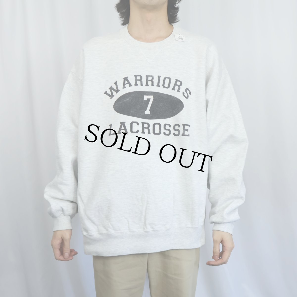 画像2: 90's RUSSELL ATHLETIC USA製 "PRO COTTON" 前V プリントスウェット XL (2)