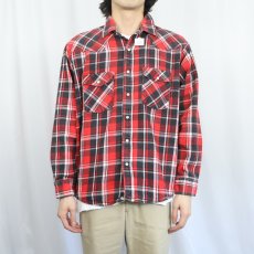 画像2: 80's DAKOTA by FIVE BROTHER USA製 チェック柄 ヘビーネルウエスタンシャツ L (2)