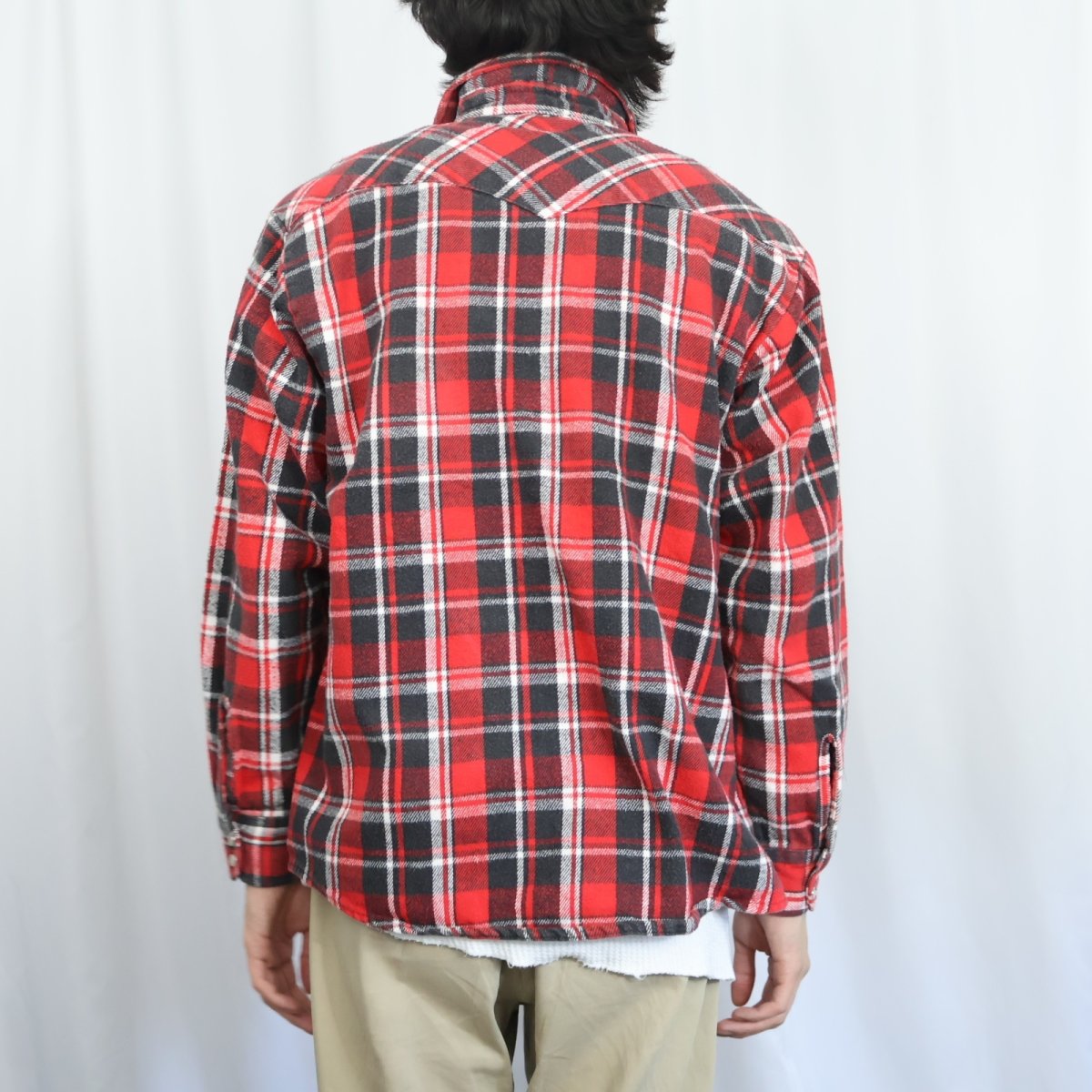 画像3: 80's DAKOTA by FIVE BROTHER USA製 チェック柄 ヘビーネルウエスタンシャツ L (3)