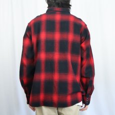 画像3: POLO Ralph Lauren オンブレーチェック柄 ヘビーネルウエスタンシャツ XL (3)