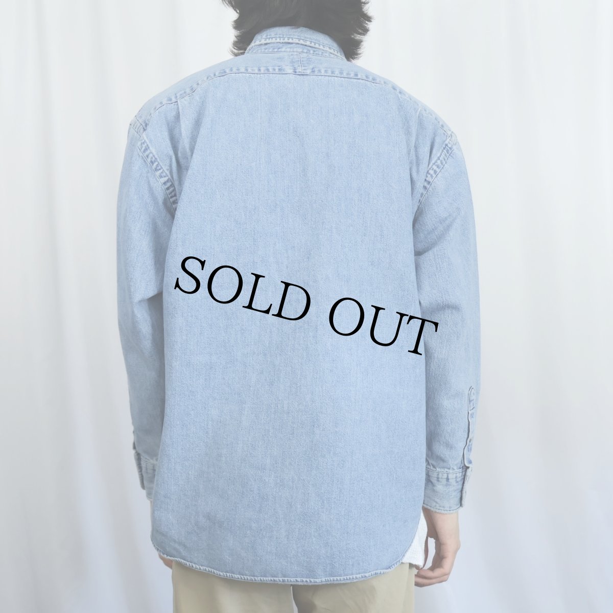 画像3: POLO Ralph Lauren ロゴ刺繍 "The Big Shirt" デニムボタンダウンシャツ size12 (3)