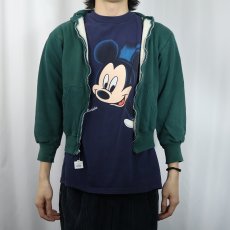 画像2: 70〜80's Hanes 裏サーマル 無地スウェットジップパーカー M (2)