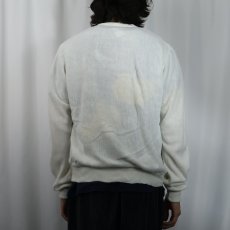 画像3: 80〜90's IZOD LACOSTE USA製 ロゴ刺繍 アクリルニットカーディガン M (3)