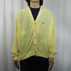 画像2: 80〜90's IZOD LACOSTE USA製 ロゴ刺繍 アクリルニットカーディガン L (2)