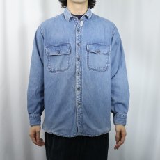 画像2: 80〜90's L.L.Bean USA製 ネルライナー デニムシャツ M (2)