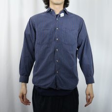 画像2: 80's BANANA REPUBLIC ストライプ柄 コットンシャツ S (2)