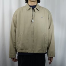 画像2: POLO Ralph Lauren ロゴ刺繡 チンスト付き ポリエステルスイングトップ L (2)