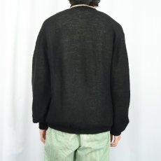 画像3: 60〜70's ROGER KENT アルパカウール ニットカーディガン BLACK L (3)