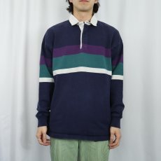 画像2: 70〜80's L.L.Bean USA製 ボーダー柄 ラガーシャツ L (2)