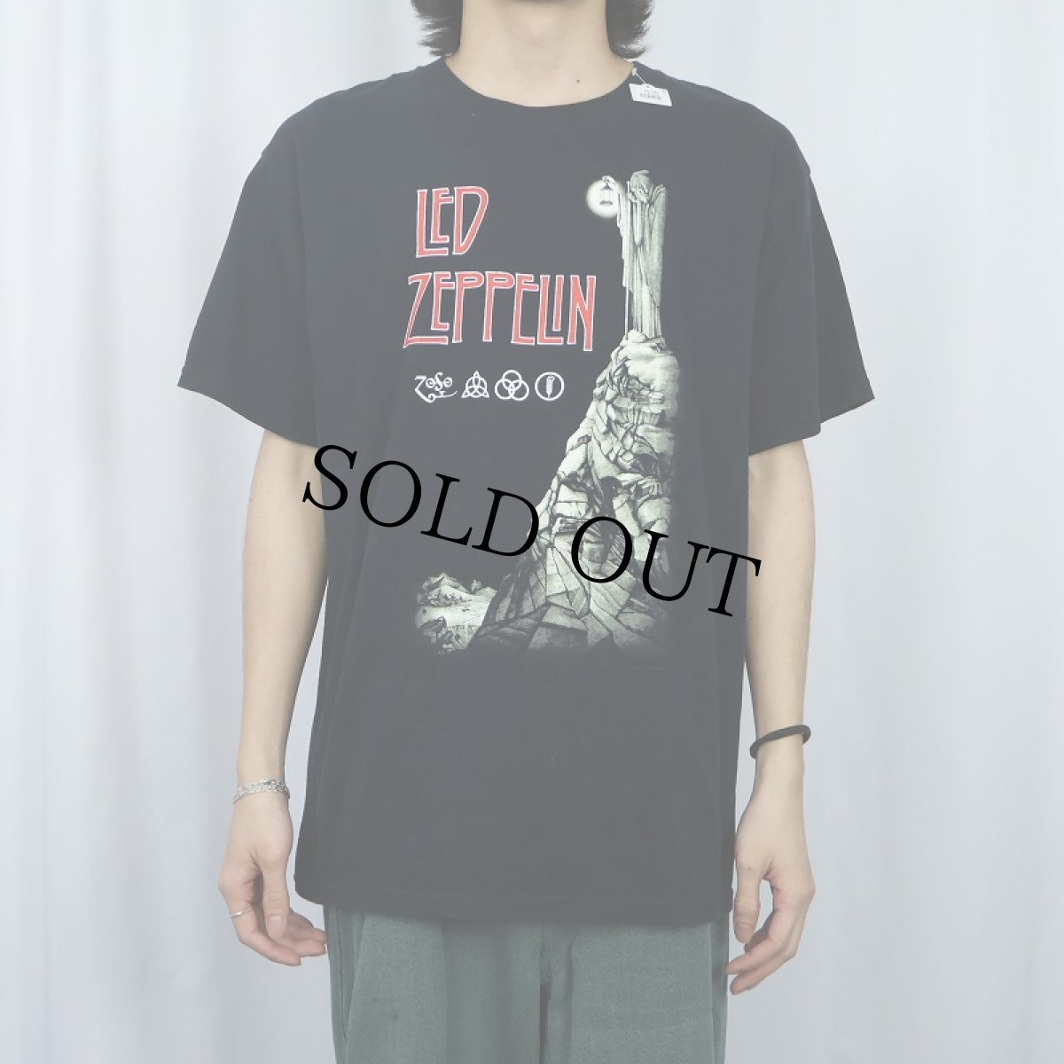 画像2: 2000's LED ZEPPELIN "The Hermit" ロックバンドプリントTシャツ BALCK L (2)