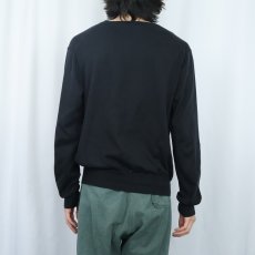 画像3: POLO Ralph Lauren Vネック ピマコットン ニットセーター BLACK M (3)