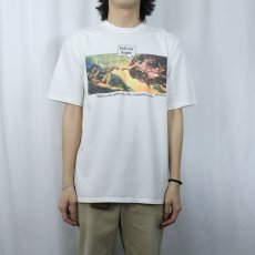 画像2: 90's Michelangelo アダムの創造 USA製 "Pull my finger." パロディプリントTシャツ L (2)