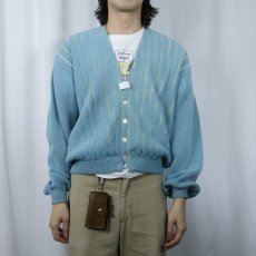 画像2: 60's Parker OF VIENNA AUSTRIA製 ストライプ柄 アルパカニットカーディガン 44 (2)