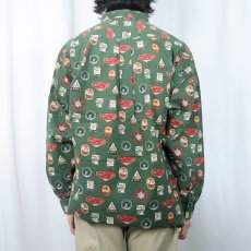 画像3: TOMMY HILFIGER 総柄 コットンボタンダウンシャツ L (3)