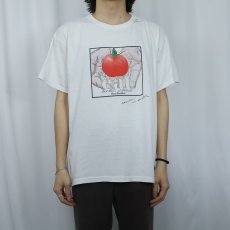 画像2: Hans Rueffert "eat" イラストプリントTシャツ L (2)