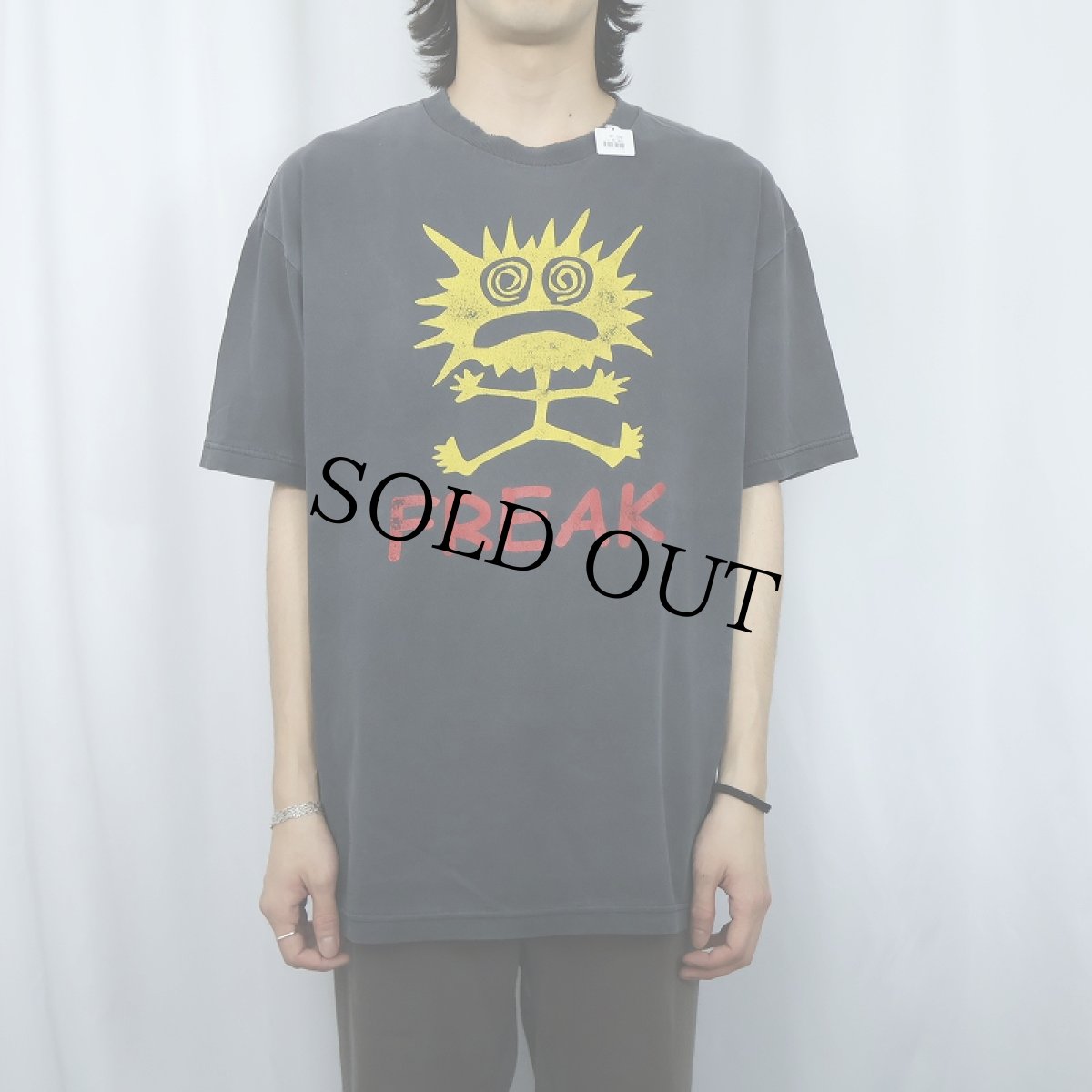 画像2: 90's〜 "FREAK" プリントTシャツ BLACK (2)