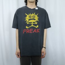 画像2: 90's〜 "FREAK" プリントTシャツ BLACK (2)