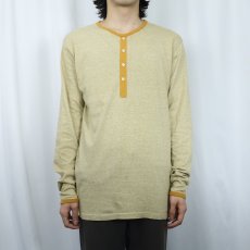 画像2: 60〜70's Hanes ヘンリーネックデザイン コットン×ポリエステルロンT XL (2)
