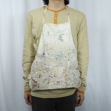画像2: VINTAGE NICHOLAS ペンキペイント コットンエプロン (2)